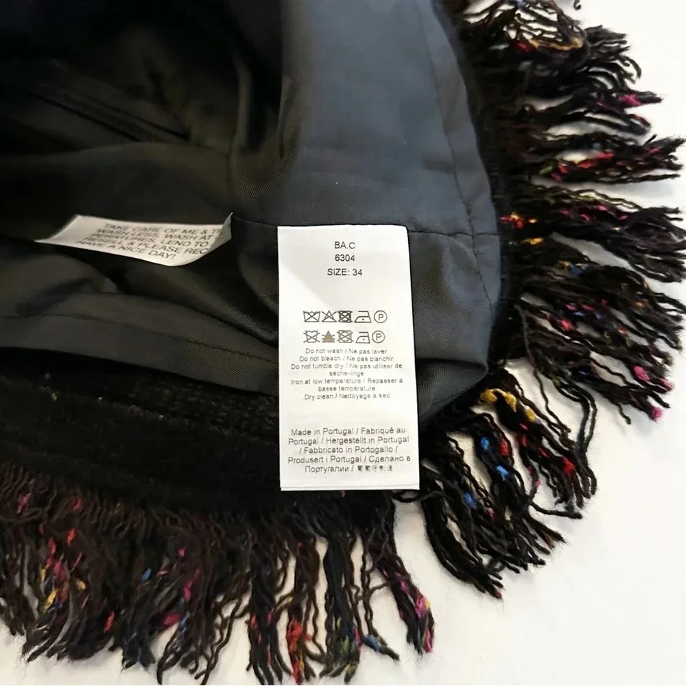 GANNI Rainbow Tweed Wool Fringe Mini Skirt | 34 | US 2 - Picture 13 of 13